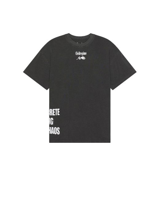Civil Regime Thorns N Roses American Classic Oversized Tee in Black for