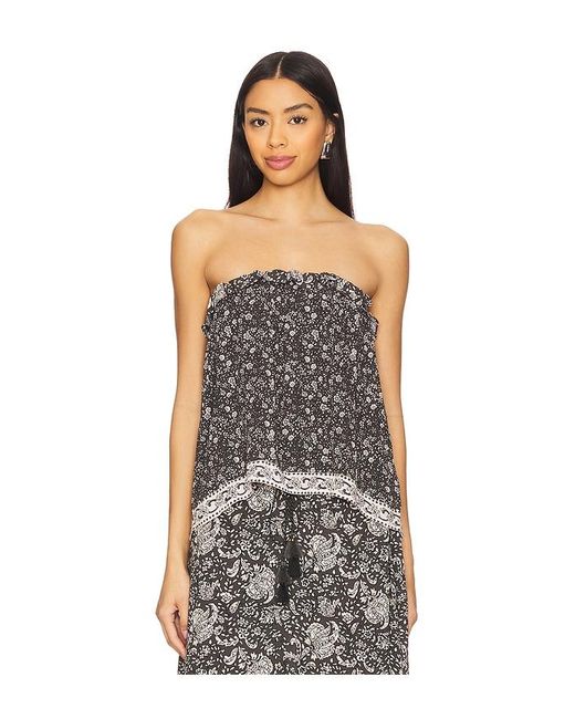 Spell Black Little Bird Strapless Top