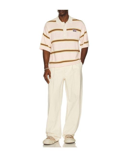 NAHMIAS Natural Knit Striped Polo for men