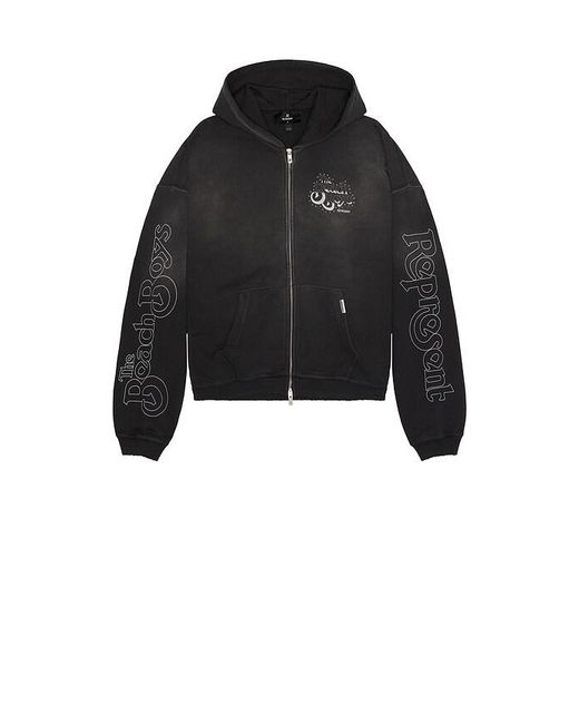 Represent Black X Beach Boys Endless Summer Zip Through Hoodie for men