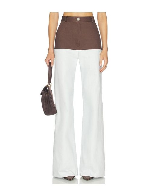 Matthew Bruch White High-Waist Combo Jeans