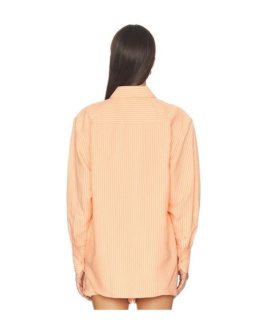 Lacoste Orange Oversized Fit Toile Shirt