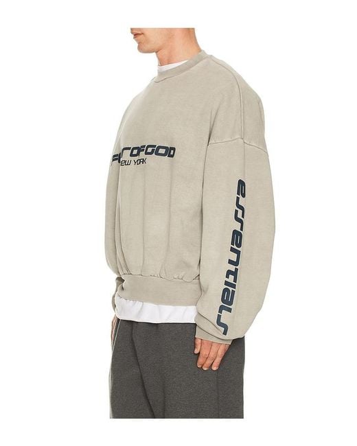 Fear Of God Gray Cropped Relaxed Sweatshirt for men