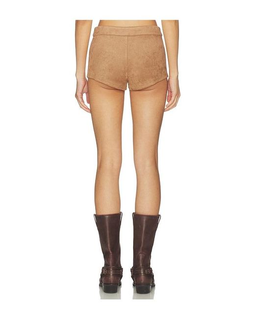 MORE TO COME White Graysen Faux Suede Short