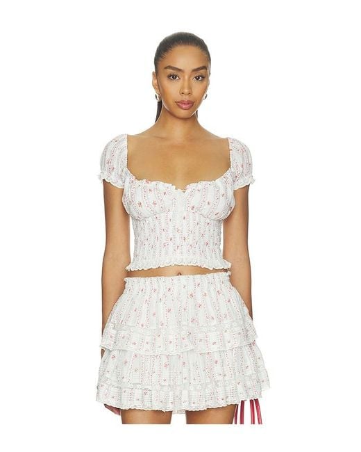 LoveShackFancy White Daini Top