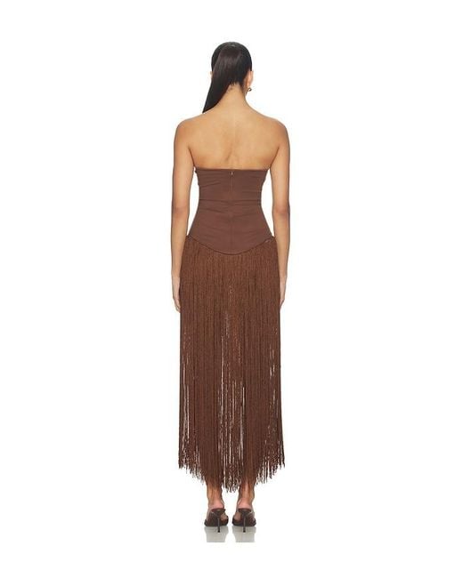 superdown Brown Tea Fringe Romper