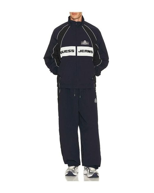 Guess Blue Crinkle Nylon Jogger for men