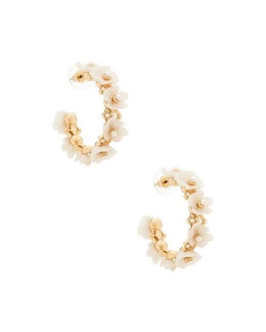 BaubleBar Metallic Bridal Floral Hoop Earrings