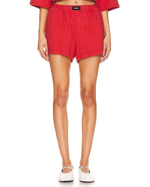 Monrow Red French Terry Gym Short