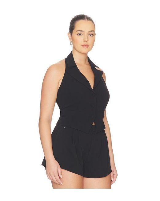 GOOD AMERICAN Blue Luxe Suiting Halter Vest