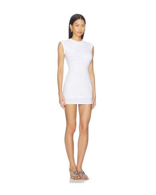Alexander Wang White Twisted Bust Mini Dress