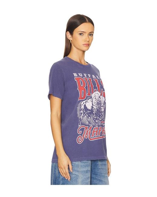 Junk Food Vintage-T-Shirt Bills Mafia in Blue für Herren
