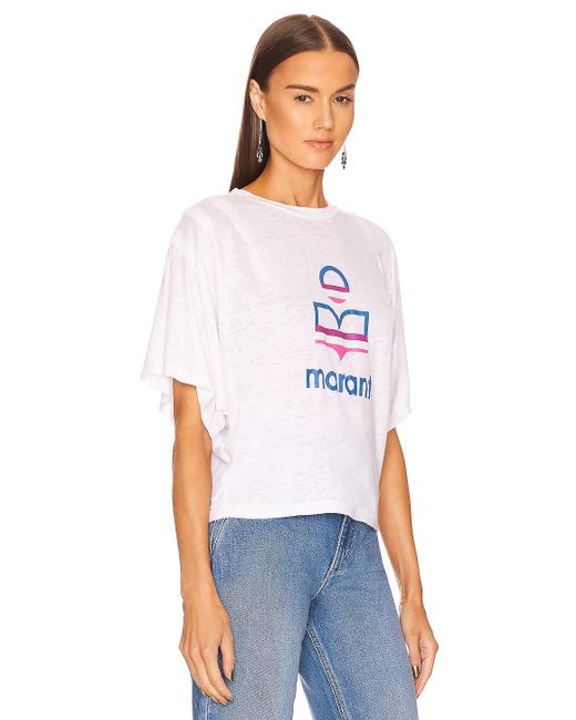 Femme Vêtements Tops T-shirts T-shirt à logo imprimé Lin Étoile Isabel Marant en coloris Blanc 