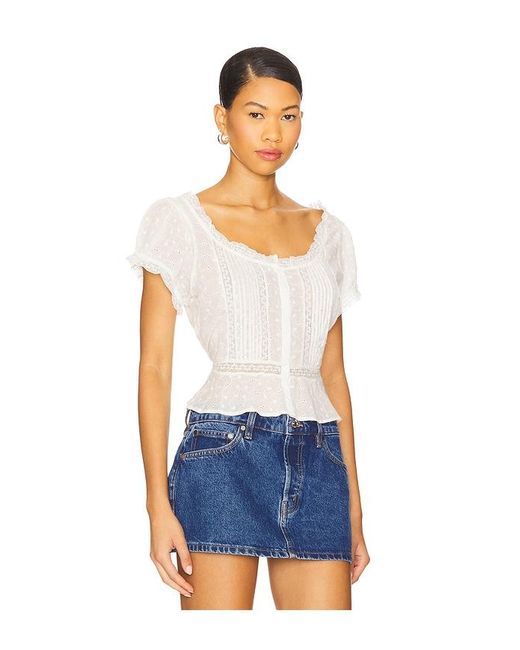 Rixo Blue Sandi Top