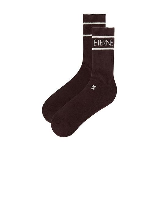 ÉTERNE Black Cotton Logo Sport Sock