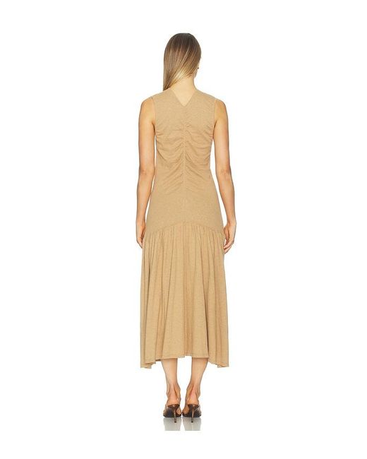 NAADAM Natural Cotton Cashmere Long Ruched Dress