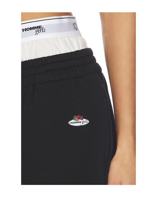 HOMMEGIRLS Black X Fruit Of The Loom Boxer Sweatpants
