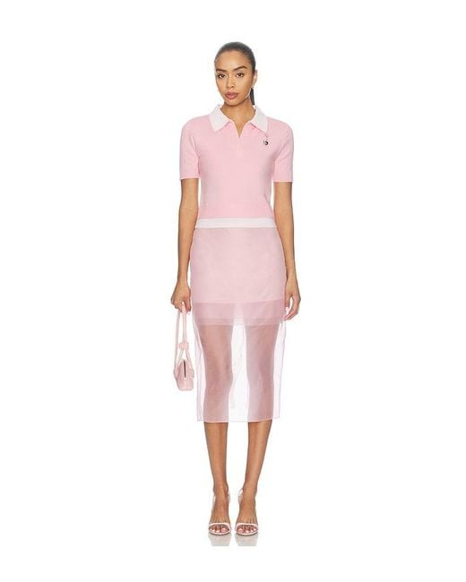 Monse Pink Organza Pencil Skirt