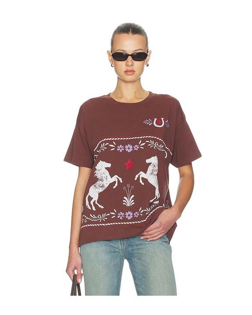 Daydreamer Red Floral Horse Patter Merch Tee