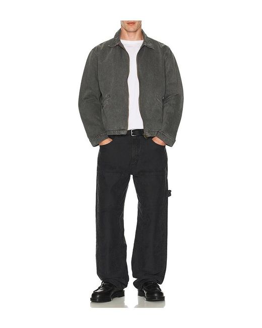 Asher Black Zed Zip Cotton Twill Jacket for men