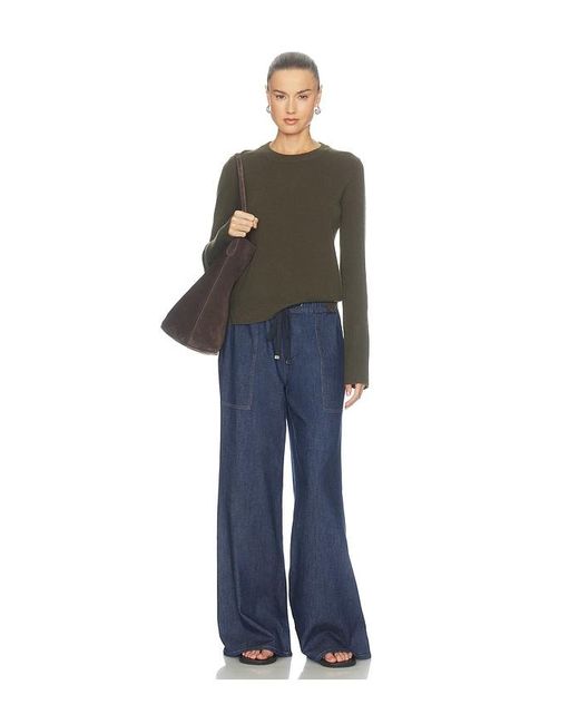 La Ligne Green Solid Lean Lines Sweater