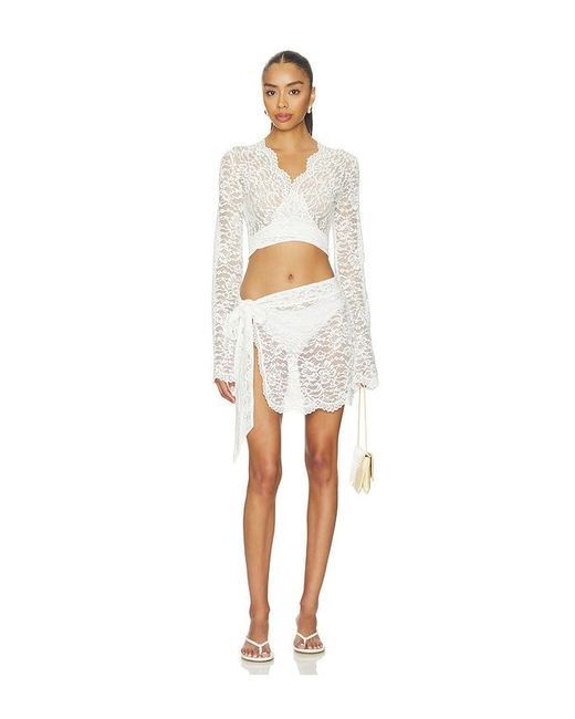 Away That Day White X Gigi & Palm Island Lace Top