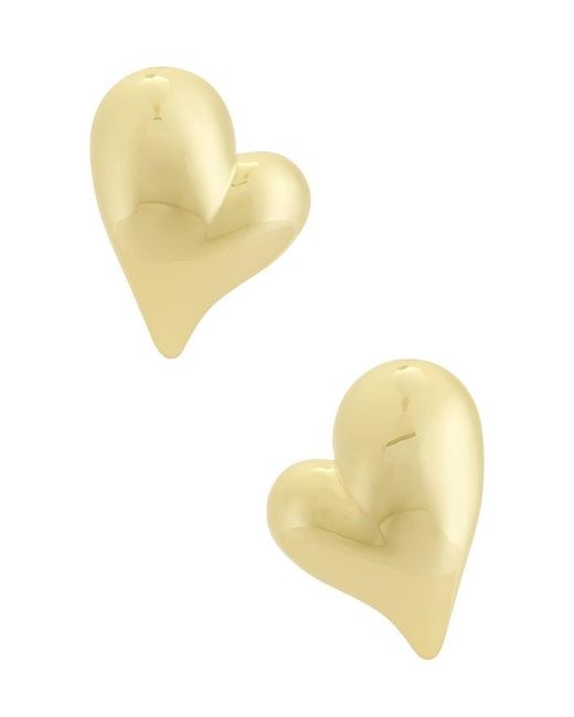 Jenny Bird Yellow Mega Art Heart Symmetrical Button Earring