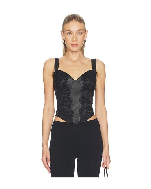 OW Collection Black Brisa Corset Top