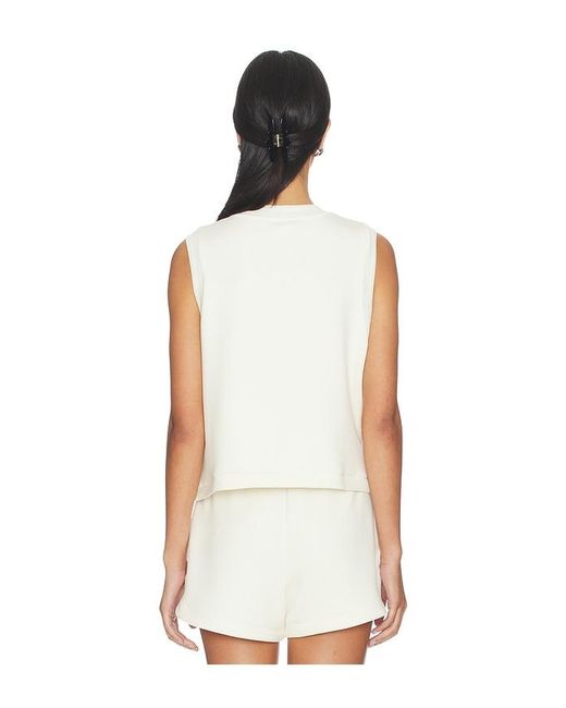 Varley White Marla Button Placket Tank Top