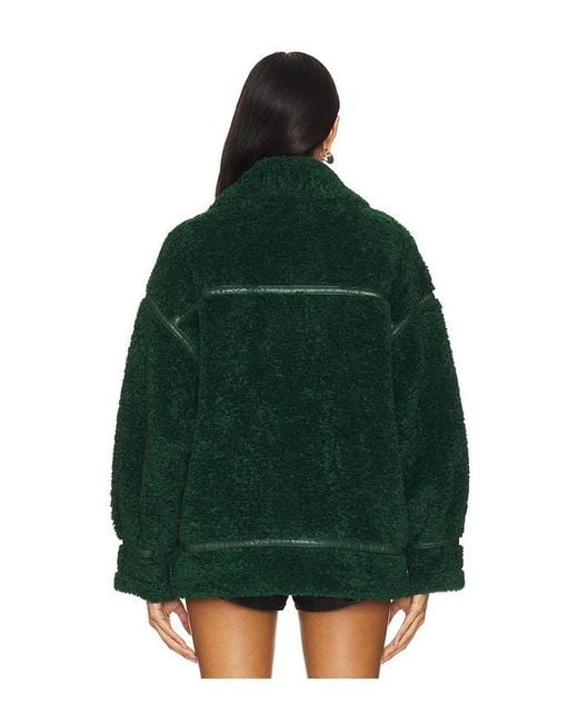 Lamarque Green Badu Faux Fur Jacket