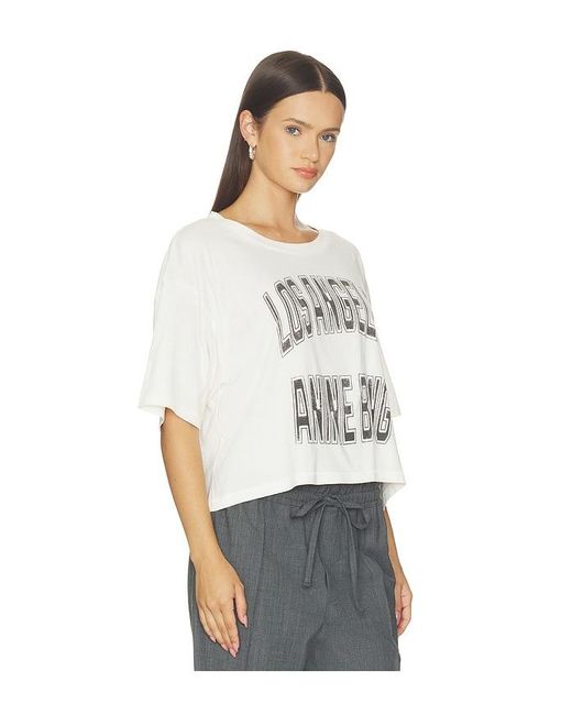 Anine Bing White Johnny Cropped Tee