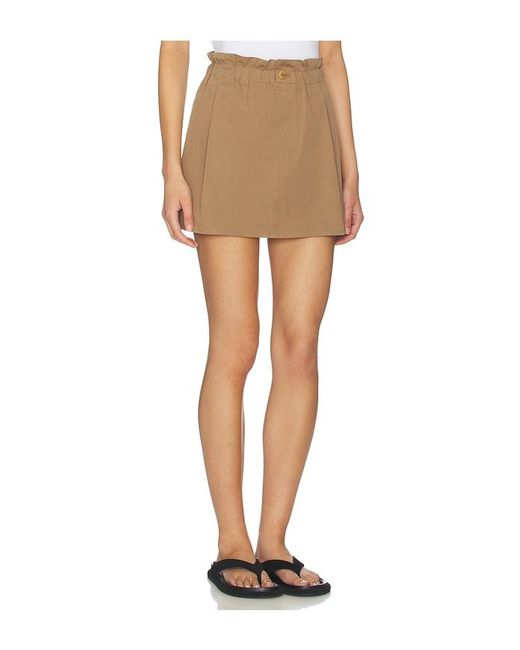 Vince Natural Mid Rise Cotton Pull On Skort