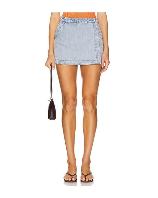 Show Me Your Mumu Blue Wyatt Wrap Mini Skort