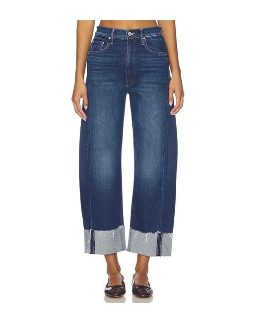 Mother Blue The Half Pipe Ankle Cuff Fray Jeans