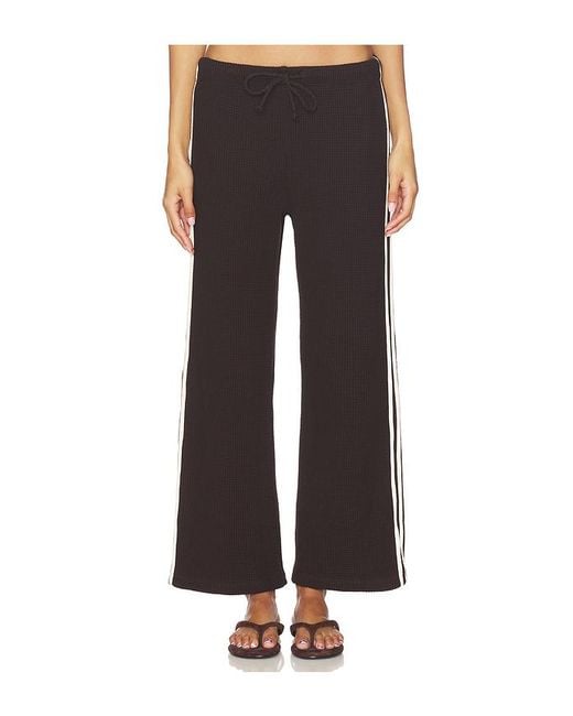 DONNI. Black The Thermal Crop Stripe Pant