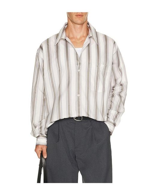Won Hundred White Maza Stripe Shirt for men