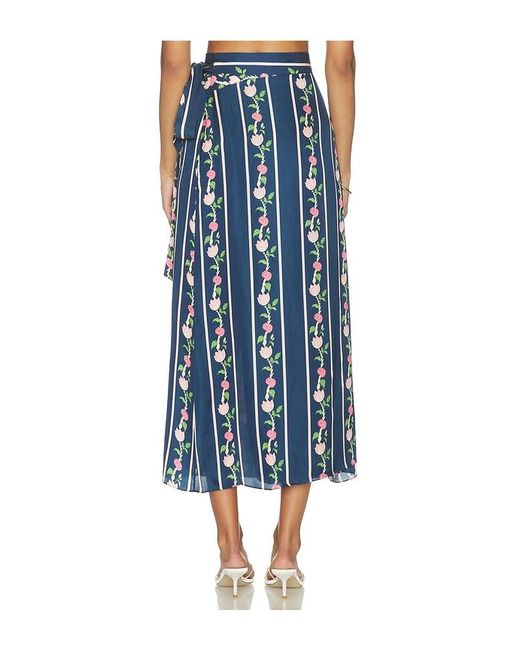 VERANDAH Blue Toran Silk Luxe Skirt