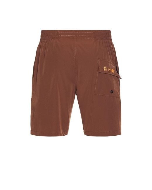 Rivvia Projects Brown Daily Ride Puffer Swim Short for men