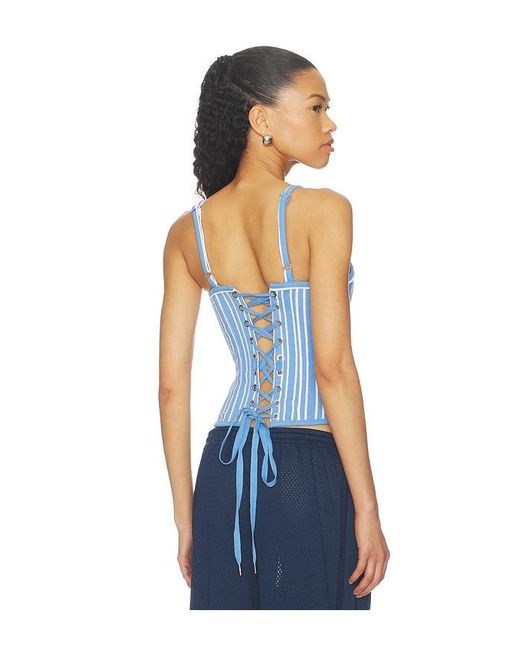 OFF SEASON Blue Corset Top
