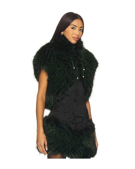 Kim Shui Black Lina Faux Fur Vest Top