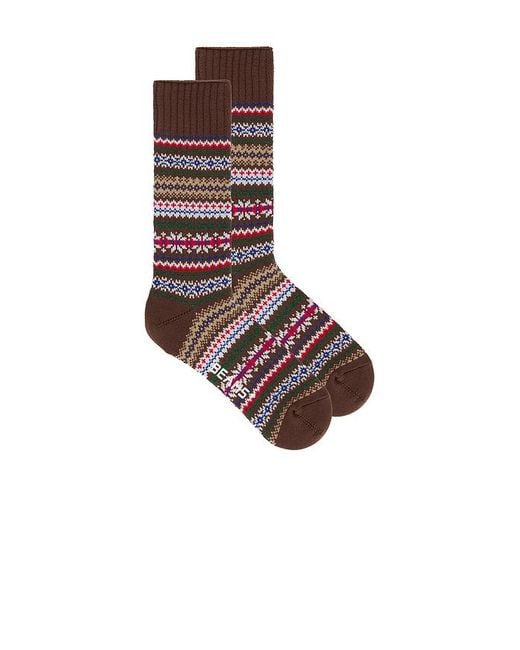 Beams Plus Multicolor Fair Isle Socks for men