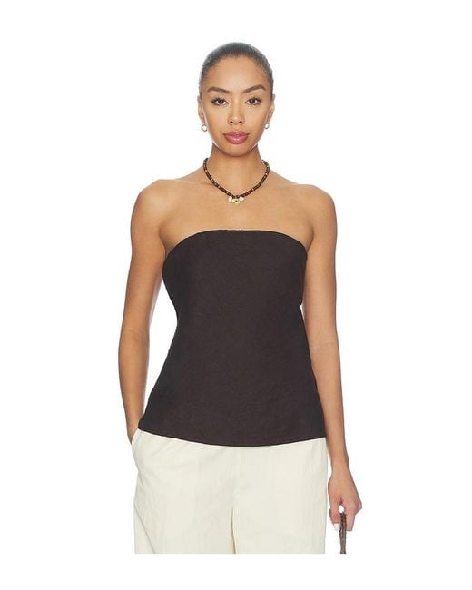 DONNI. Black The Linen Tube Top