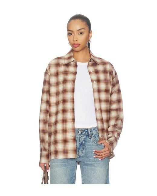 Lovers + Friends Blue Samira Flannel Top