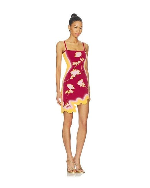 Ph5 Red Lyndon Wavy Mini Dress