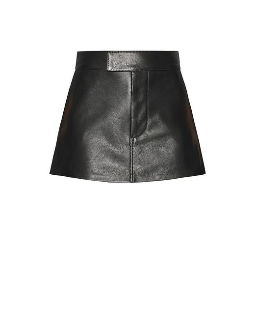 GRLFRND Black Mini Leather Trouser Skirt