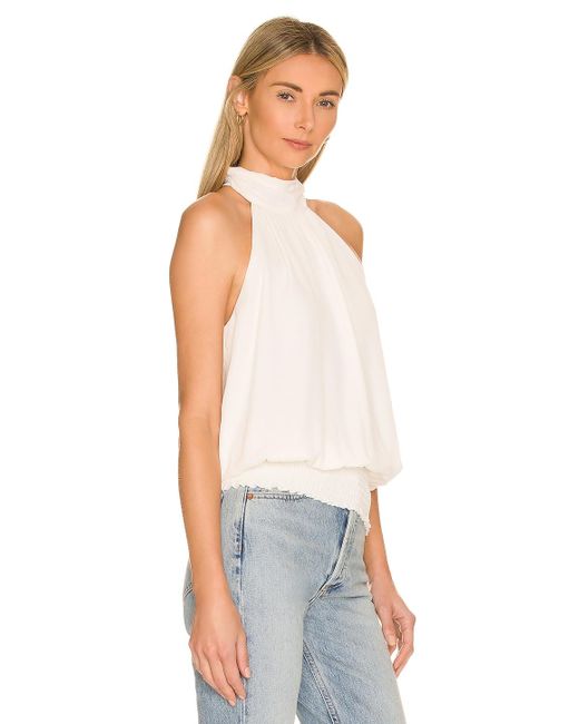 Krisa Chiffon Smocked Turtleneck Top 