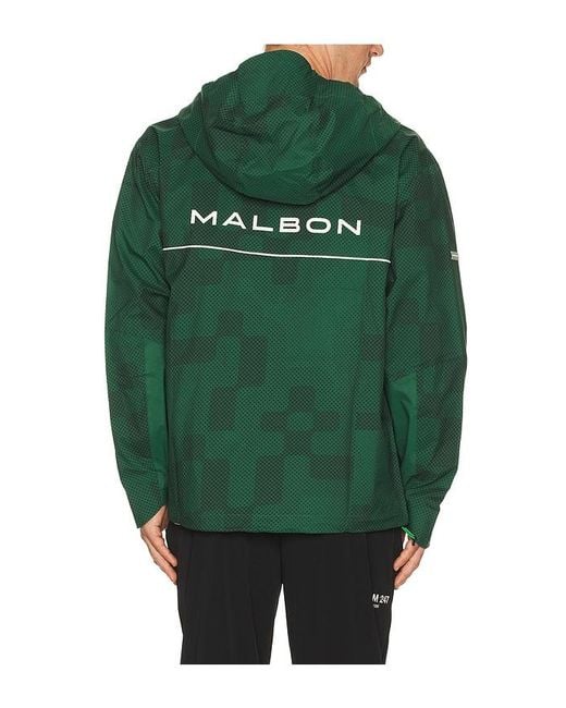 Malbon Green Performance Full Zip Rain Jacket for men