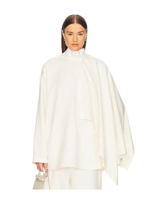 Helsa White The Detachable Scarf Top