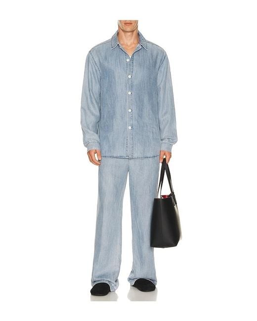 KROST Blue Oversized Denim Shirt for men