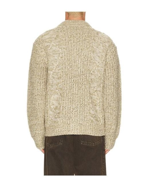 Obey Natural Isar Button Up Sweater for men